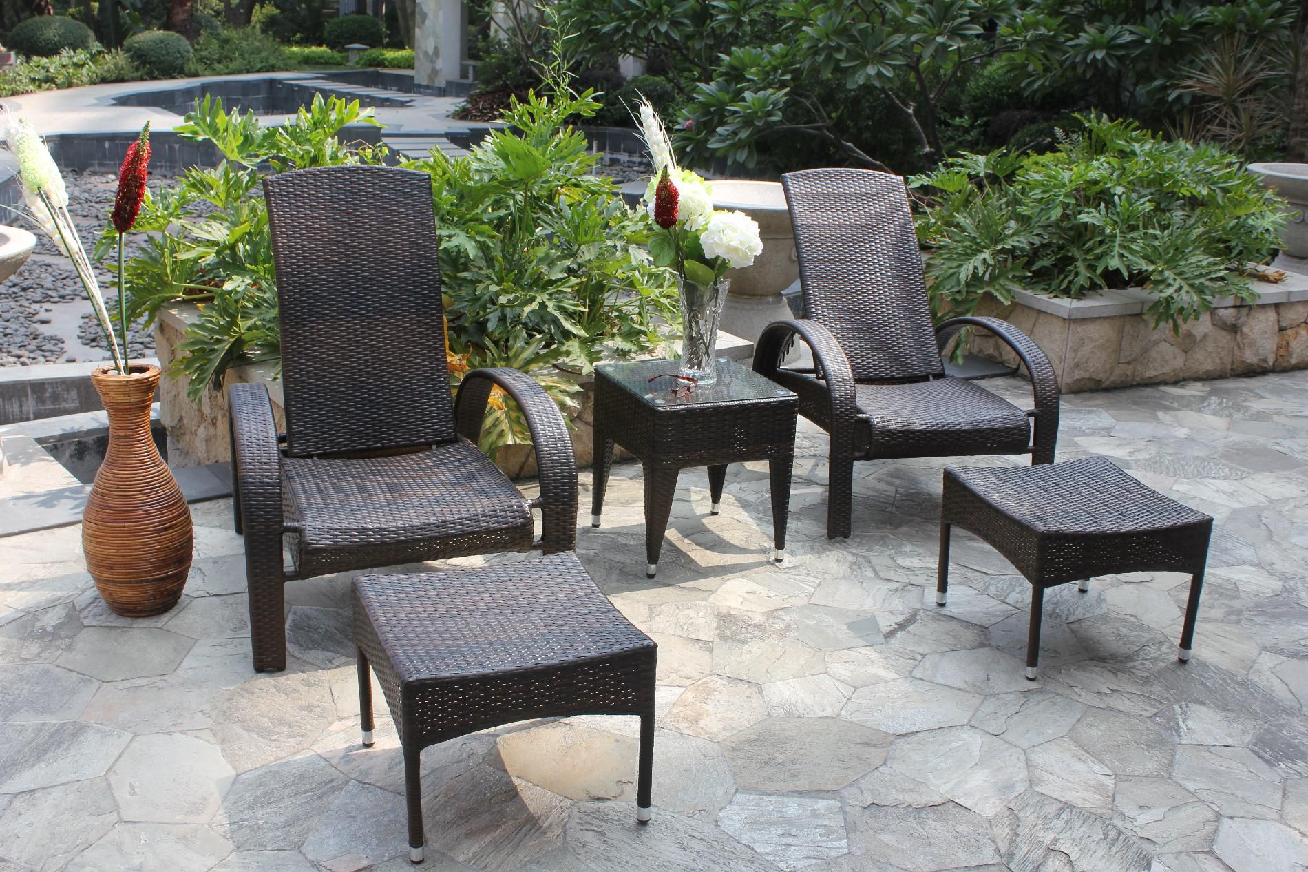 bellini home and gardens elliot 5 pc. chat group patio set - outdoor