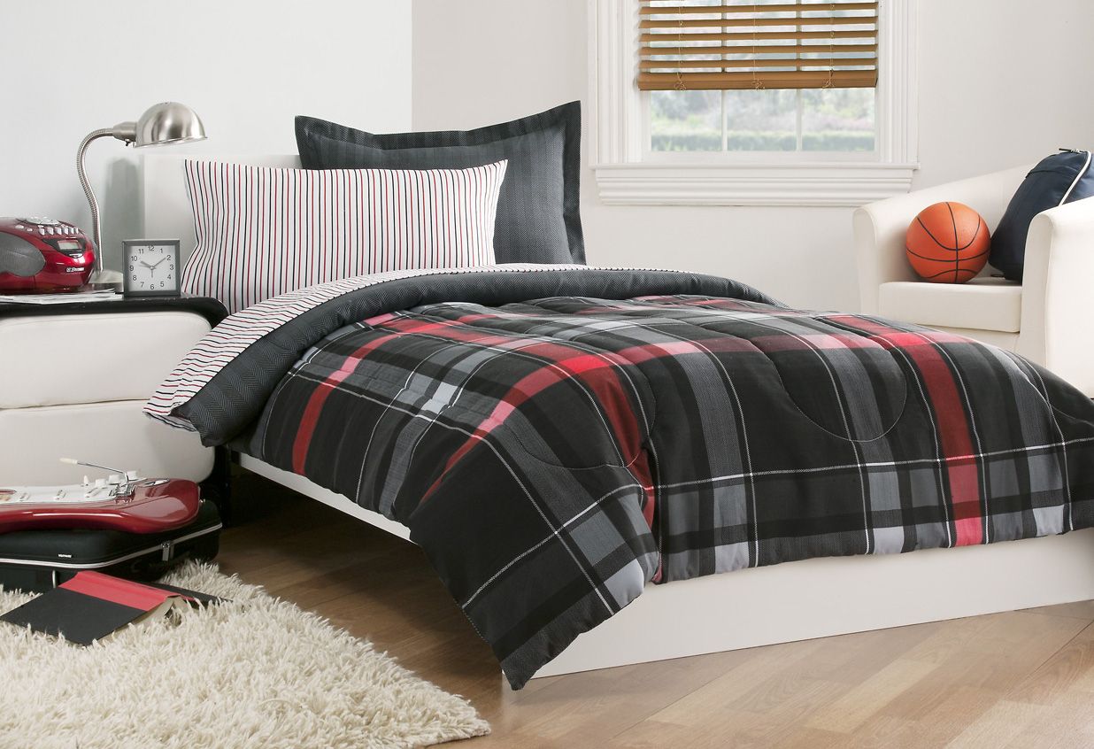 Essential Home 4 Piece Comforter set Twin XL Quinlan Plaid