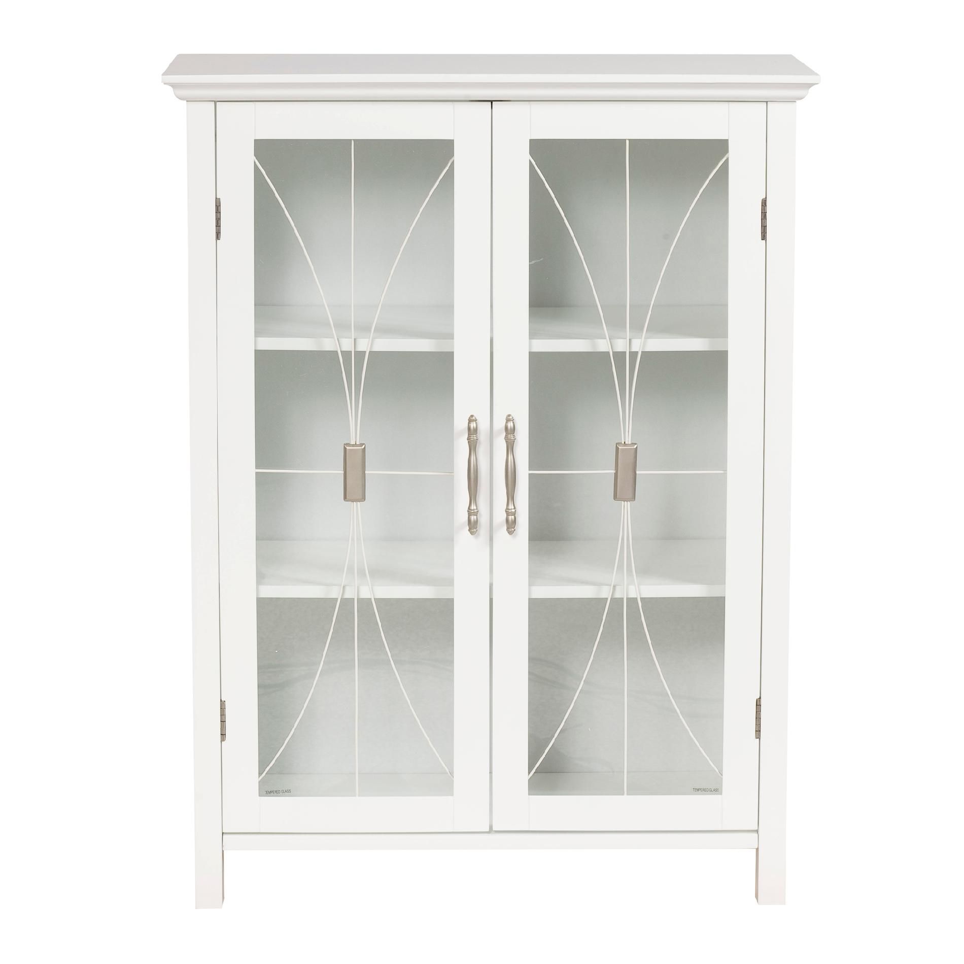 Elegant Home Delaney Floor Storage Cabinet With 2 Doors White