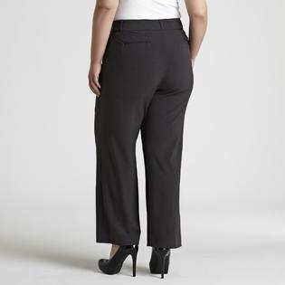 zac & rachel woman Women's Plus Flat Front Slimming Dress Pants ...