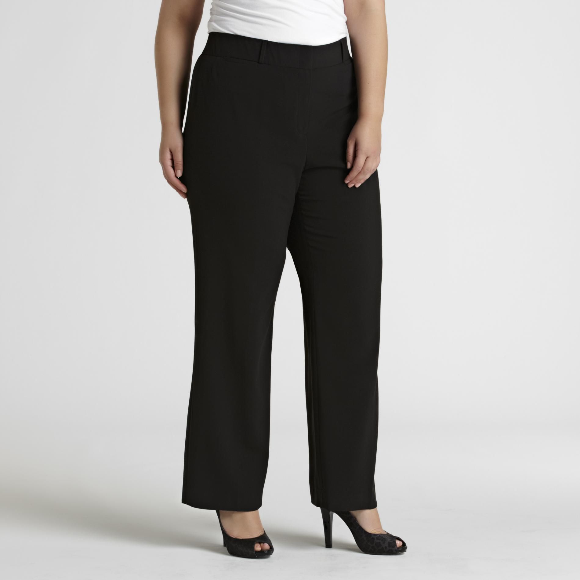zac & rachel woman Women's Plus Flat Front Slimming Dress Pants