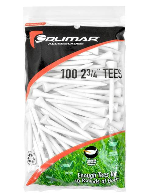 Orlimar 2 3/4 White 100-Pack Golf Tees