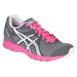 black and pink asics trainers