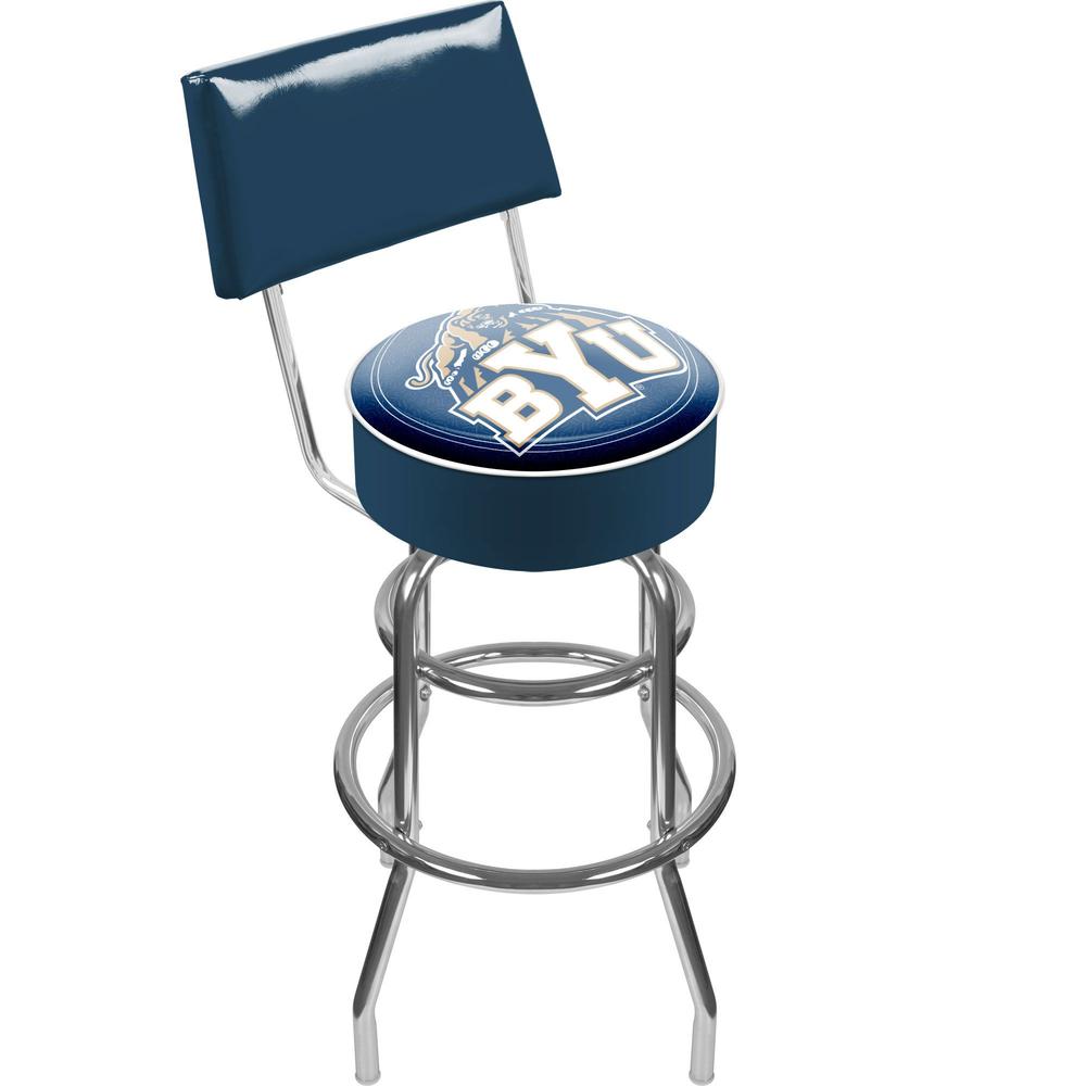 Trademark Global Brigham Young University Padded Swivel Bar Stool with Back