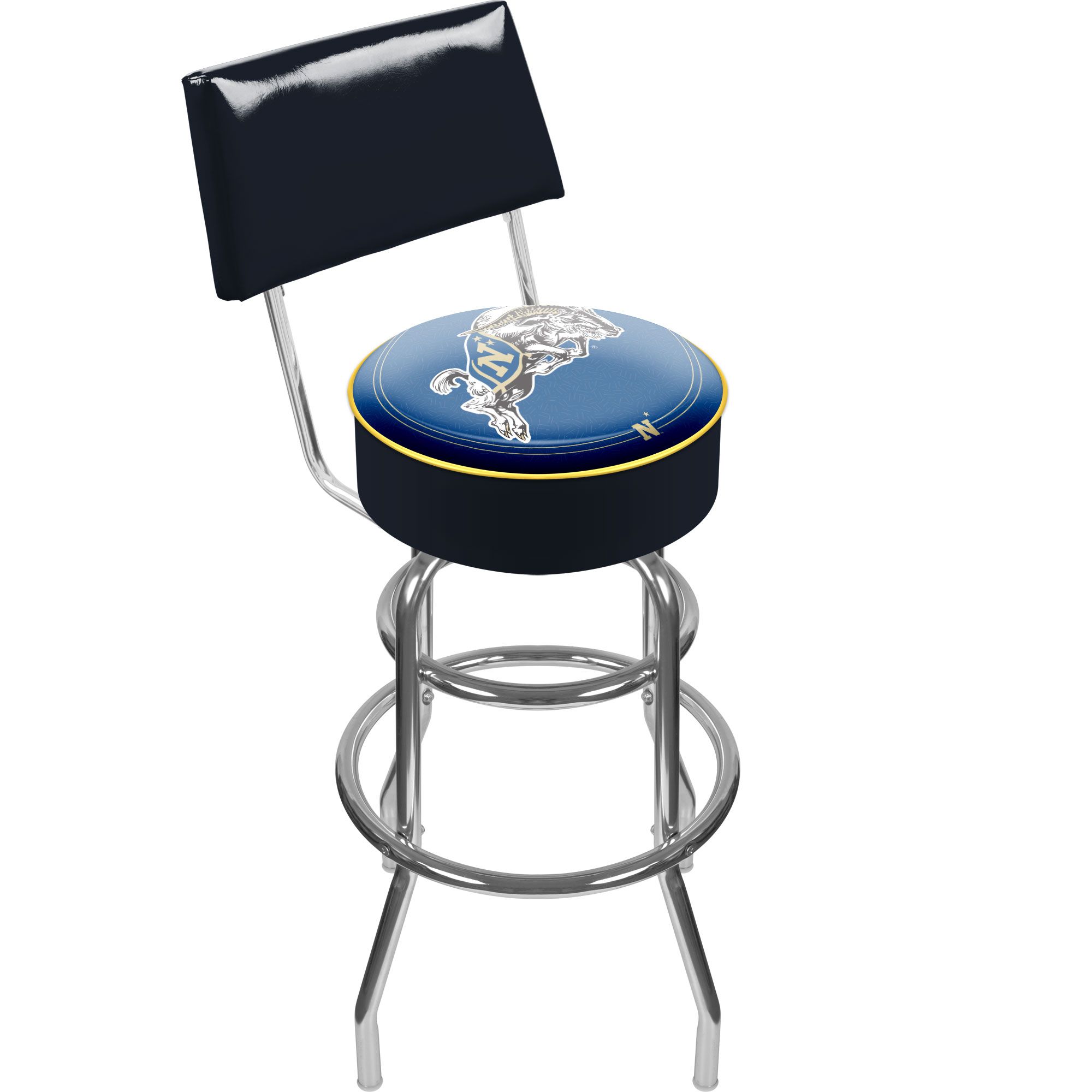 Trademark Global United States Naval Academy Padded Bar Stool with Back
