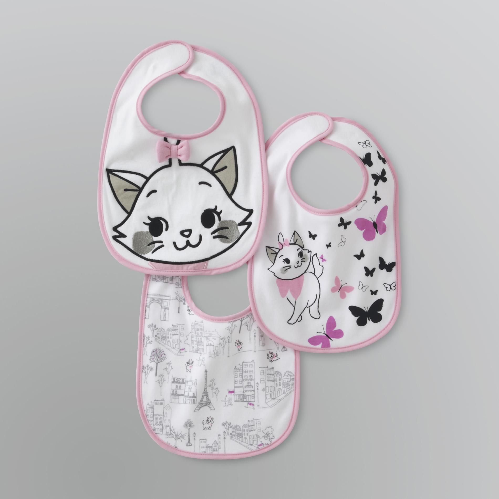 Disney Newborn Girl's Aristocats Bibs - 3 Pack