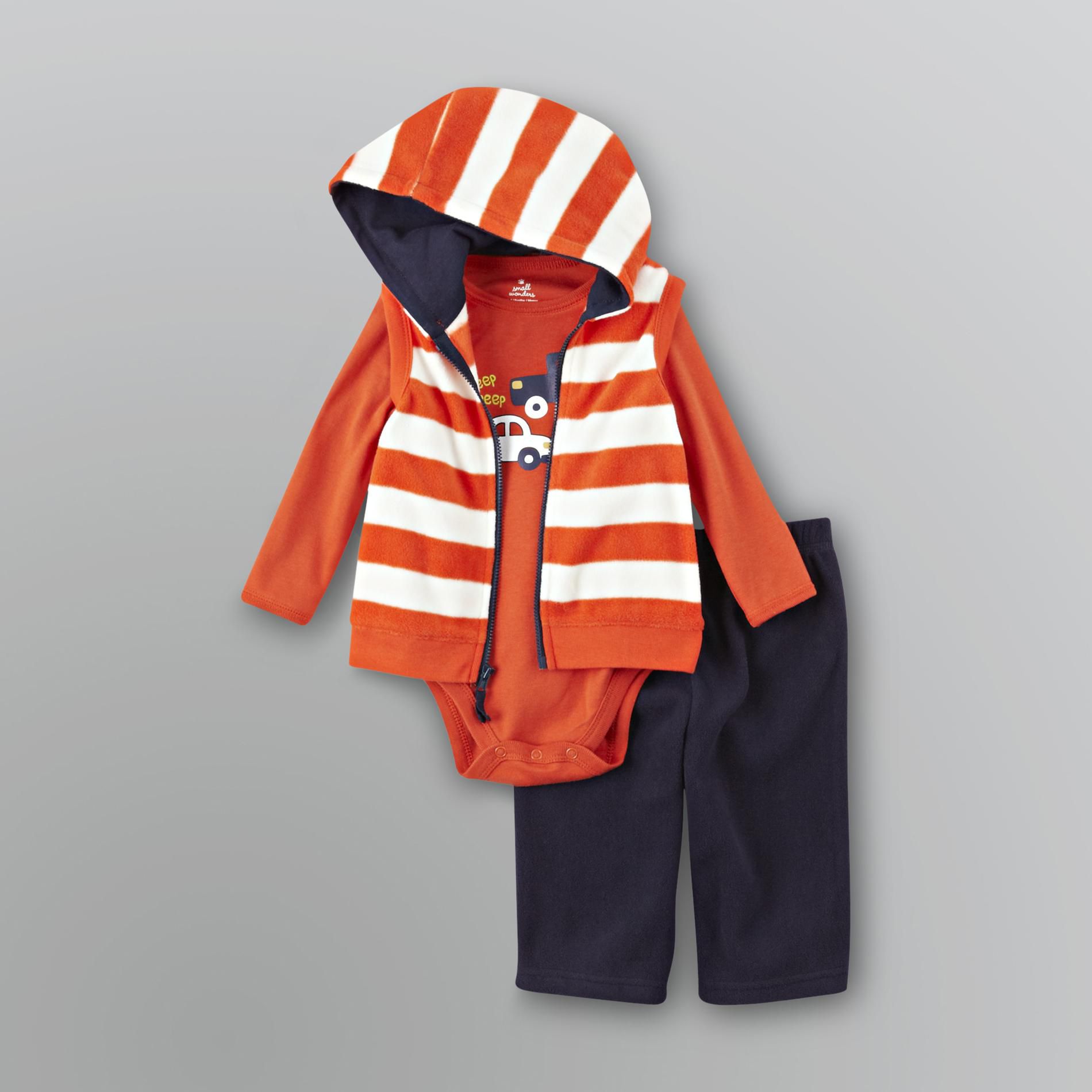 Small Wonders Infant Boy's Microfleece Vest Set - 3 Pc.