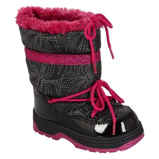 Athletech Toddler Girl's Cascade Faux Fur Winter Snow Boot - Black