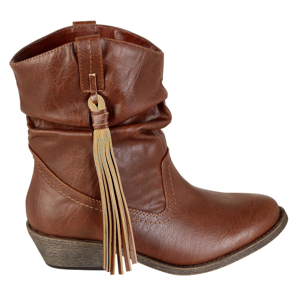 Route 66 Women's Tumble Western Boot -Wide Avail - Cognac