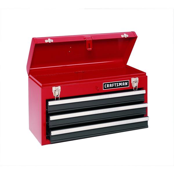 Craftsman 65337 3 Drawer Metal Portable Chest Red Black Sears