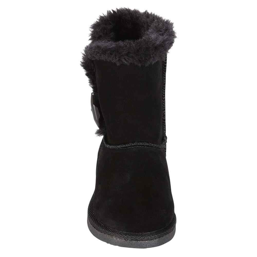WonderKids Toddler Girl's Aany 3 Faux Fur Winter Fashion Boot - Black