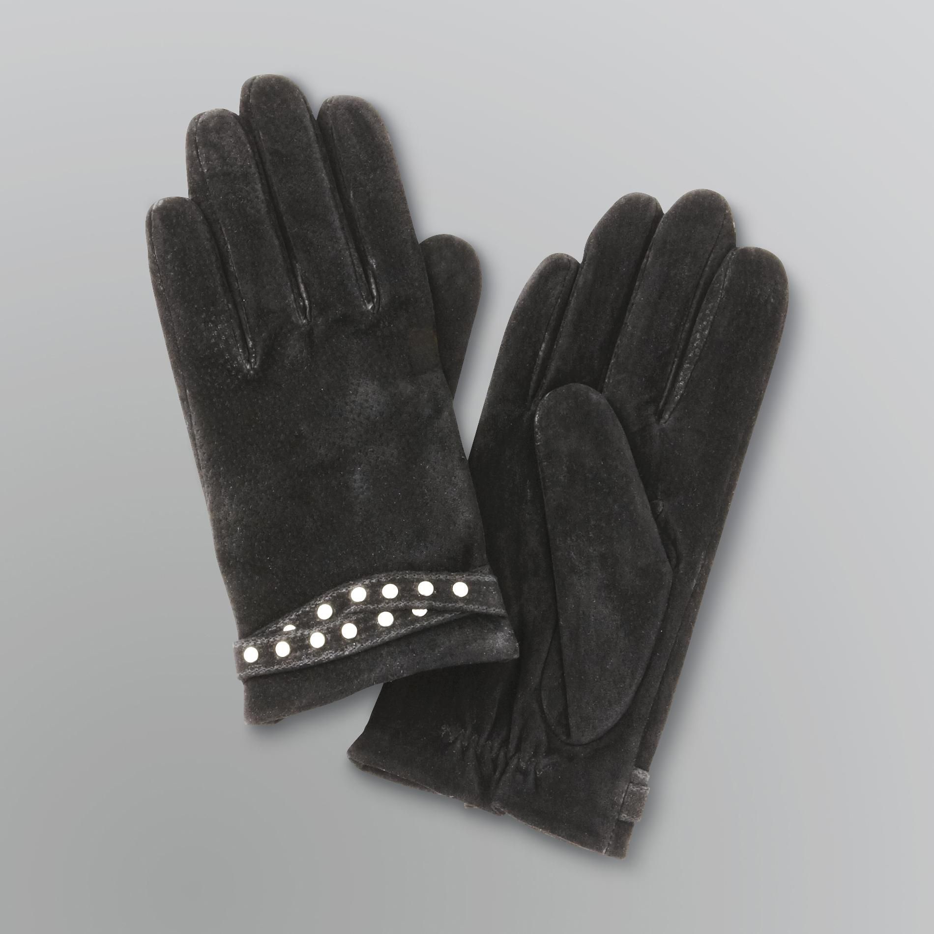 Fownes Women's Studded Suede Gloves