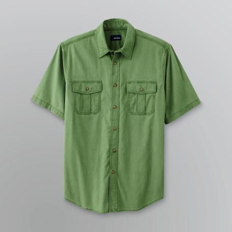 Basic Editions Men's Big & Tall Solid Crosshatch Shirt