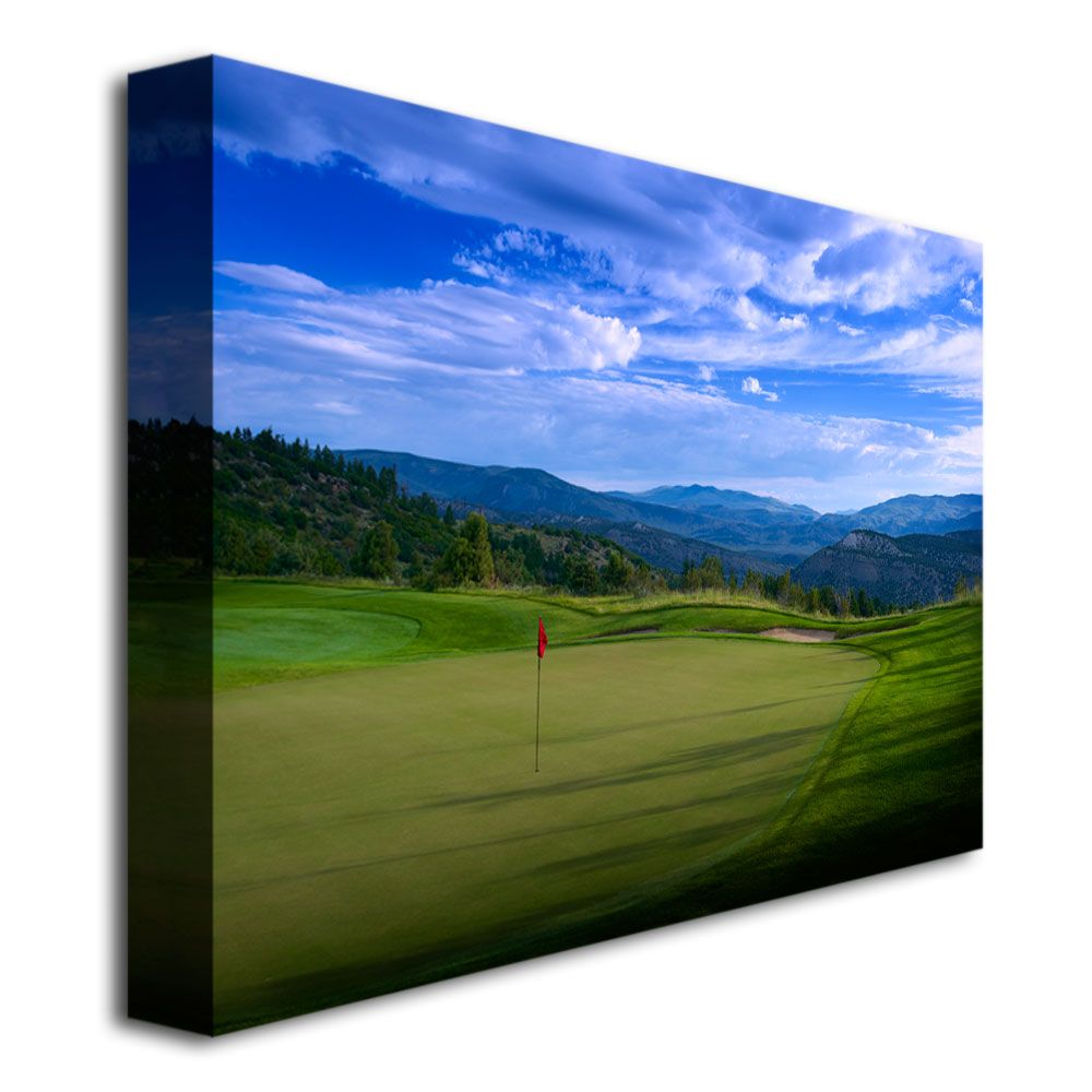 Trademark Global 18 x 24 inches Red Pin on the Green Canvas Golf Art