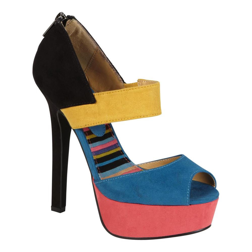Bongo Women's Chandi Colorblock Platform Sandal - Teal