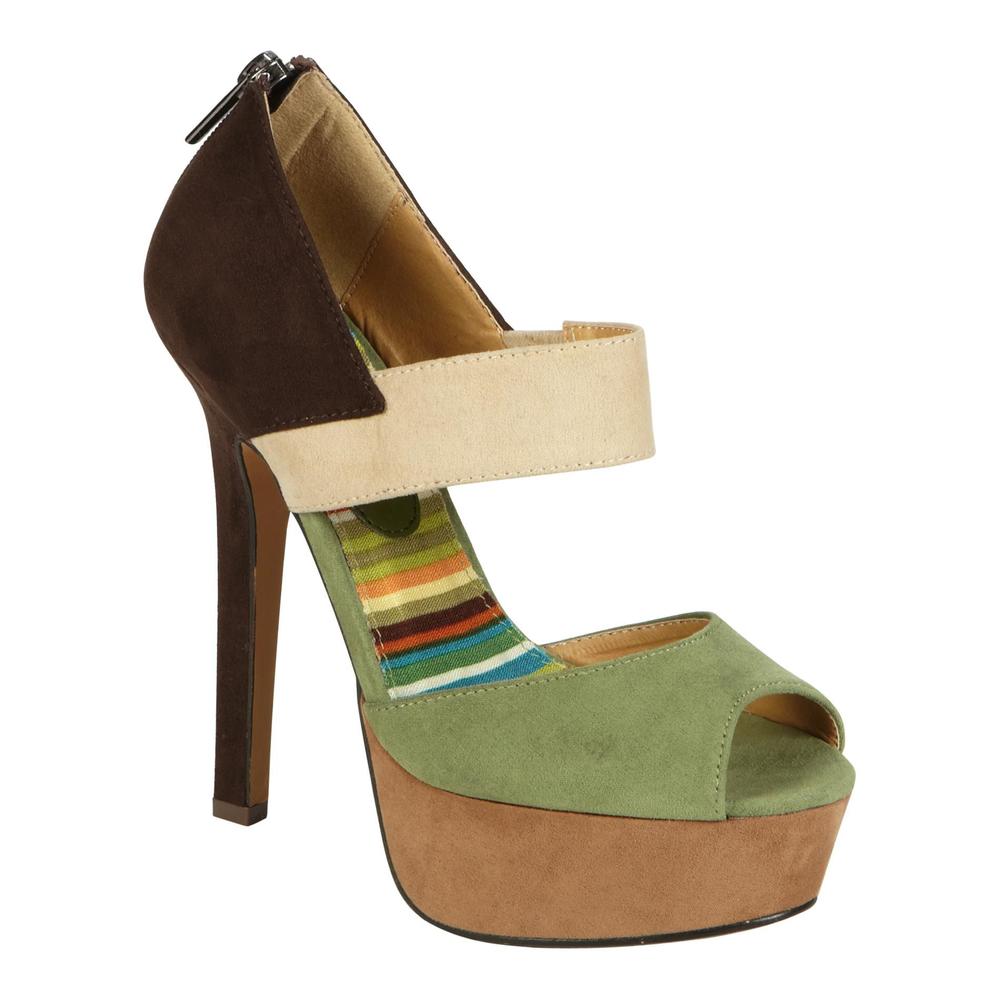 Bongo Women's Chandi Colorblock Platform Sandal - Green/Multi