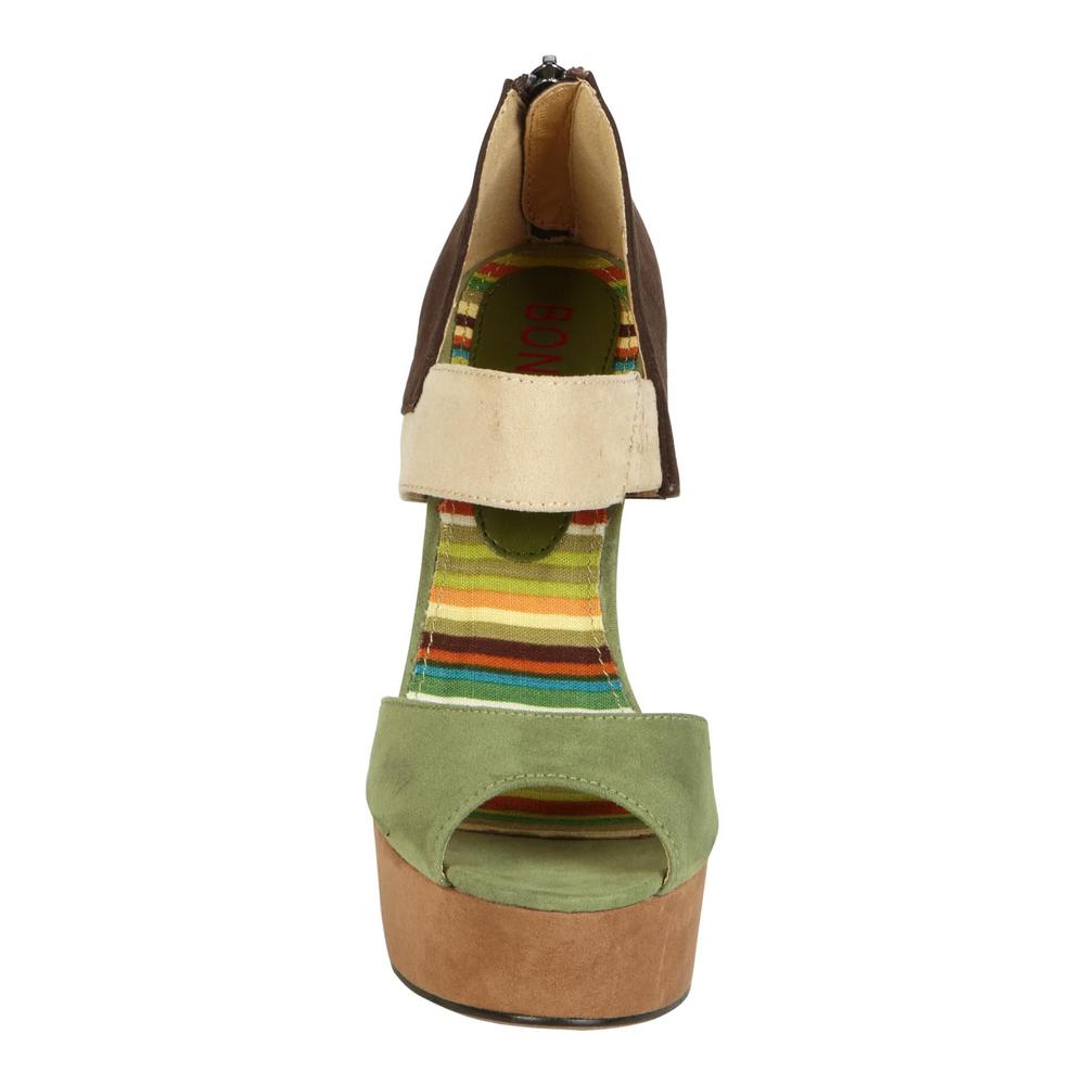 Bongo Women's Chandi Colorblock Platform Sandal - Green/Multi