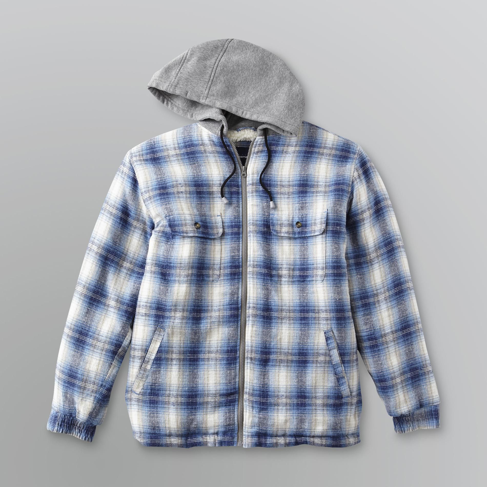 Flannel lined hoodie mens clearance