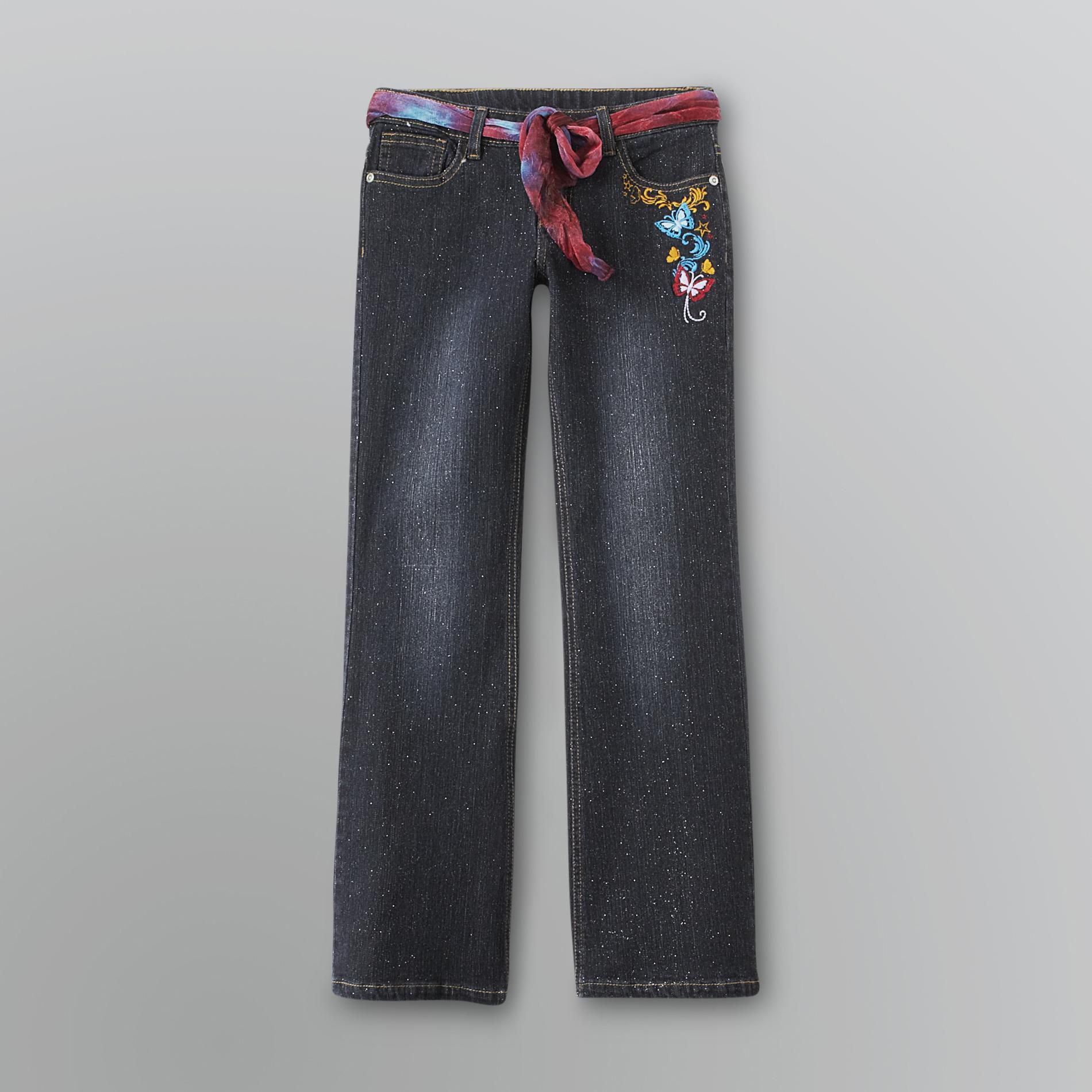 Route 66 Girl's Embellished Sparkle Denim Flared Jeans