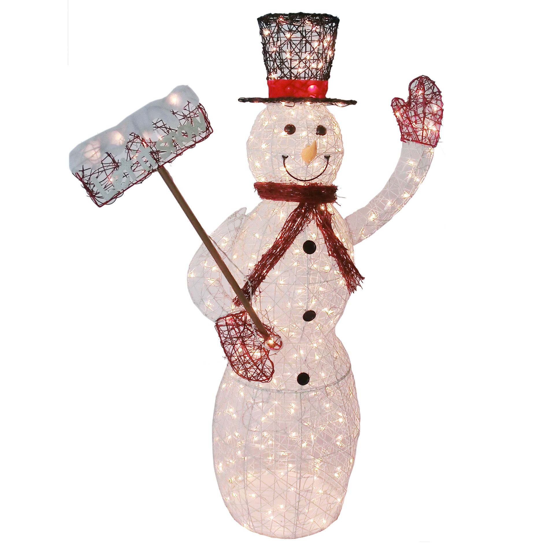 Lighted Vine Snowman Outdoor Christmas Decoration, 5 ft