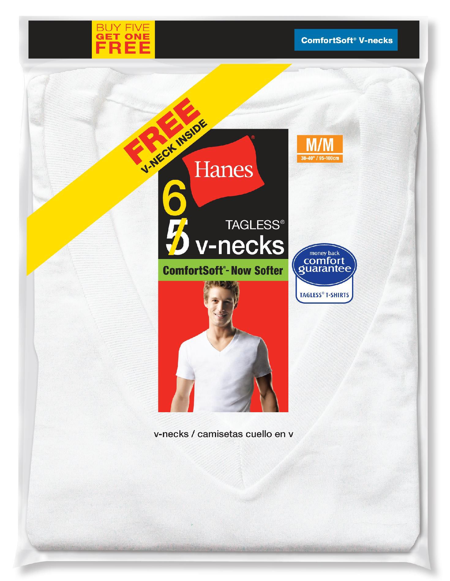 Hanes Men's T-Shirts 6pk Short Sleeve V-Neck Comfort Soft