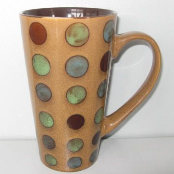 Home Essentials Taupe Dot Coffee Mug
