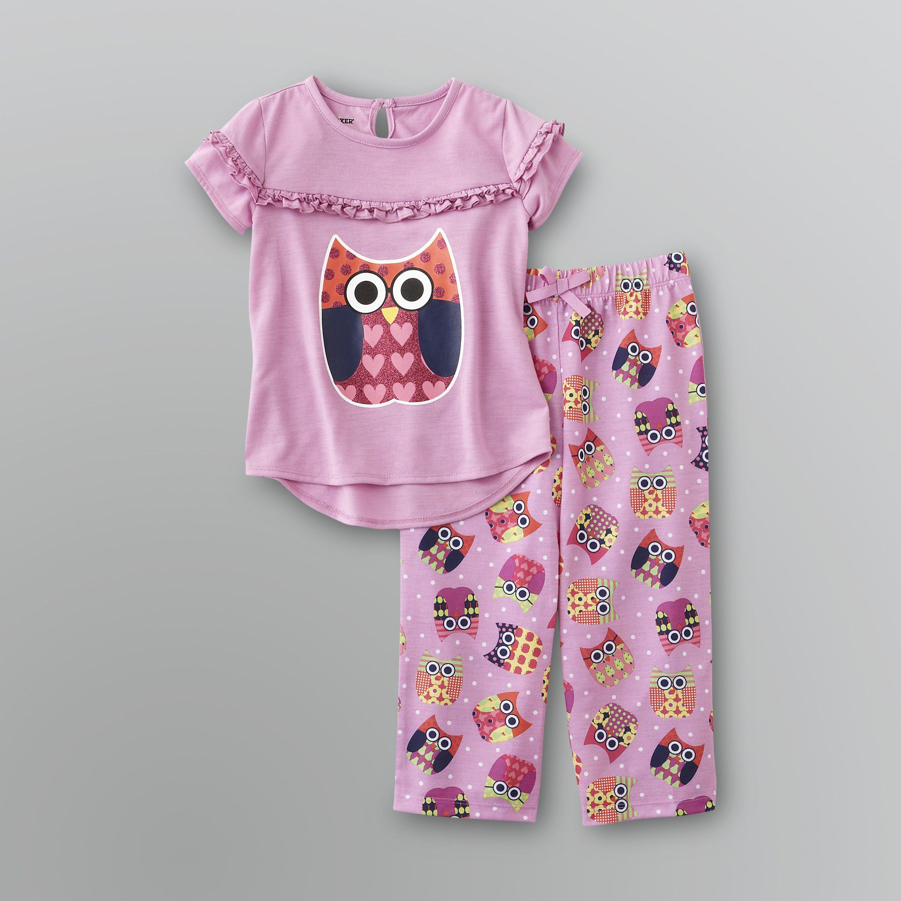 Joe Boxer Toddler Girl's Glitter Owl Pajama Set