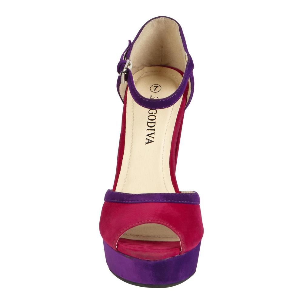 Lady Godiva Women's Cayla Platform Sandal - Pink/Purple