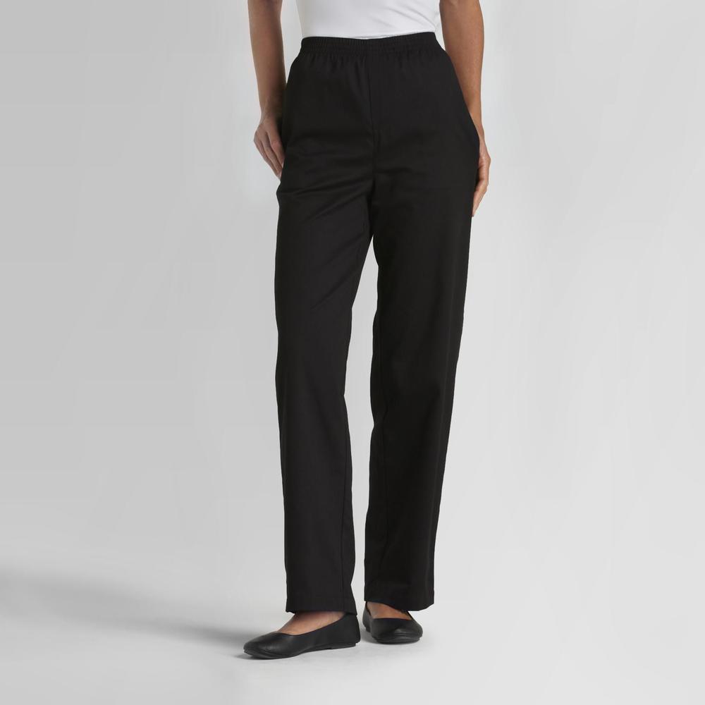 Basic Editions Women's Petite Twill Pull-On Pant