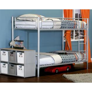 twin bunk bed metal silver alliance furniture american zoom