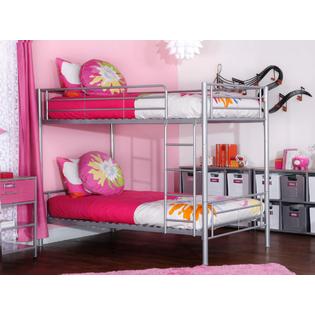 American Furniture Alliance Twin Over Twin Silver Bunk Bed