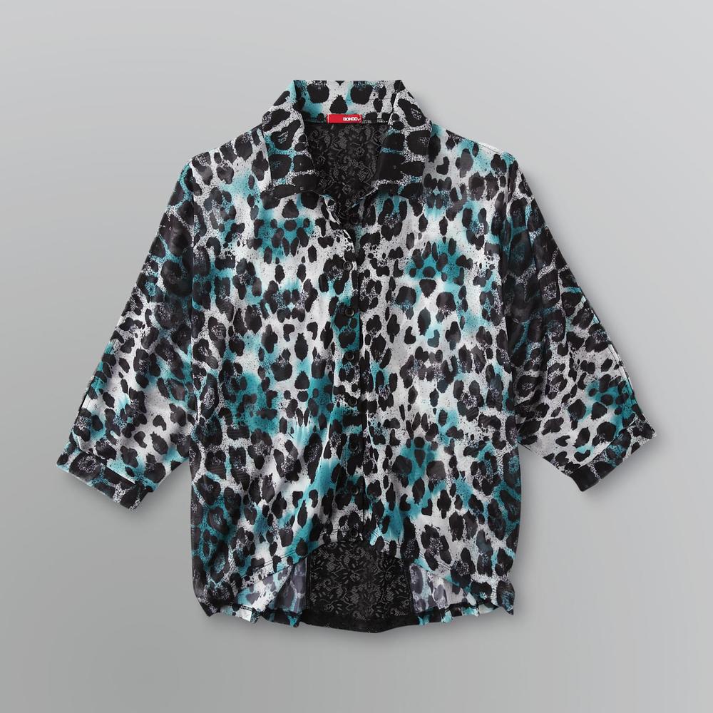 Bongo Junior's Lace Back Shirt - Cheetah