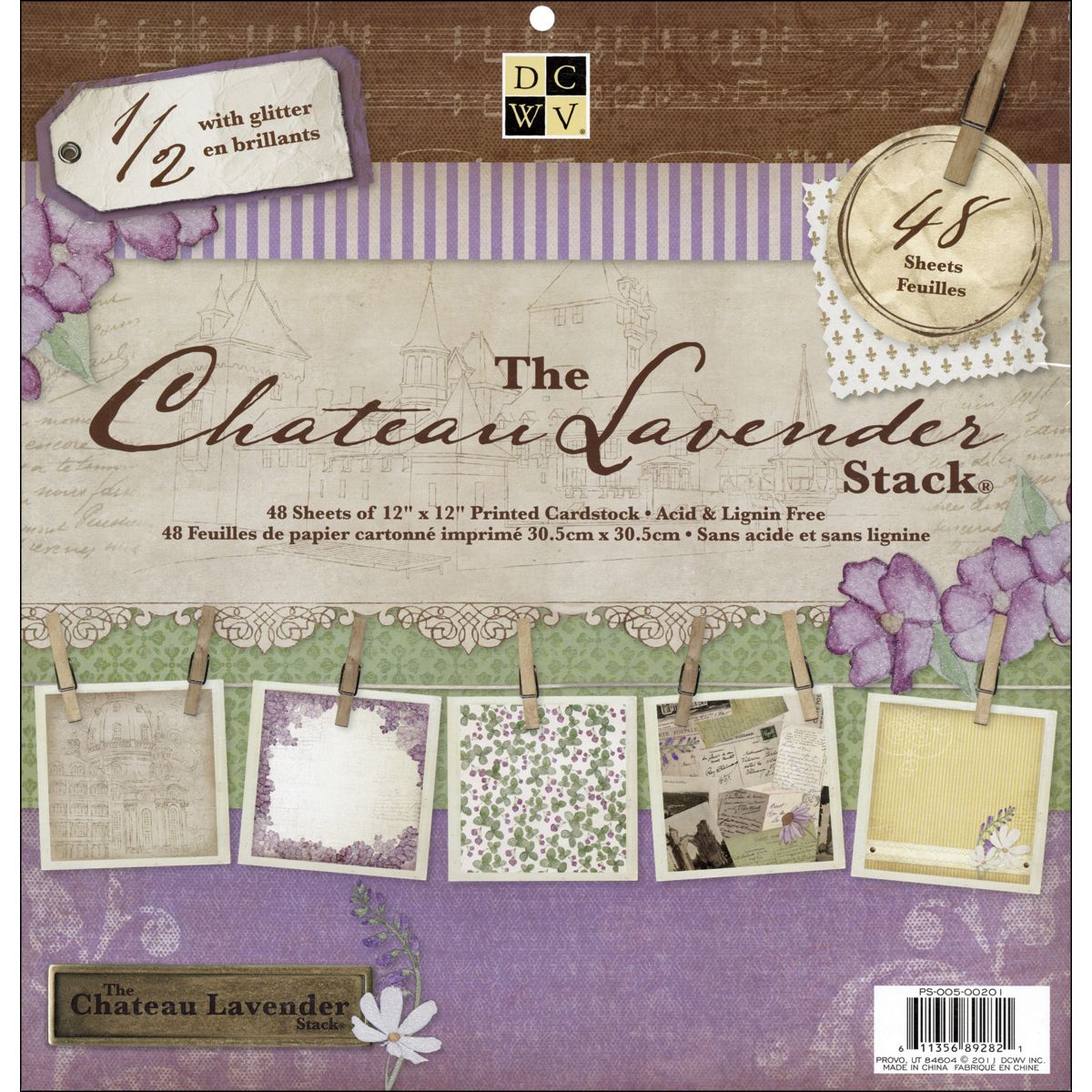 Chateau Lavender Paper Stack 12"X12"-48 Sheets