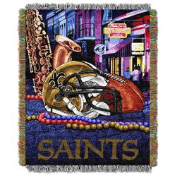 The Northwest Group The Northwest Company Nfl New Orleans Saints "Home Field Advantage" Woven Tapestry Throw Blanket, 48" X 60" , Black