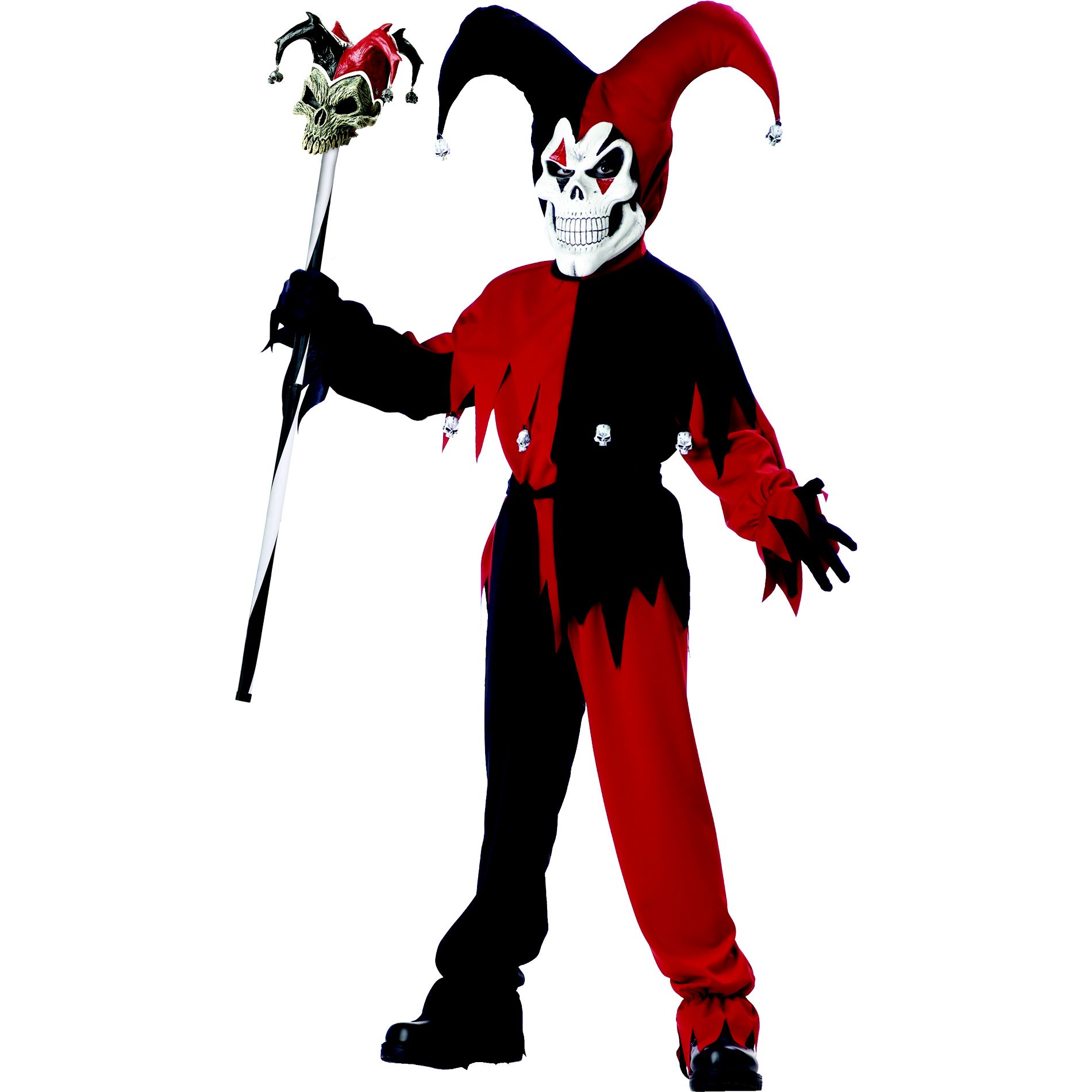 Totally Ghoul Boys' Red Evil Jester Halloween Costume