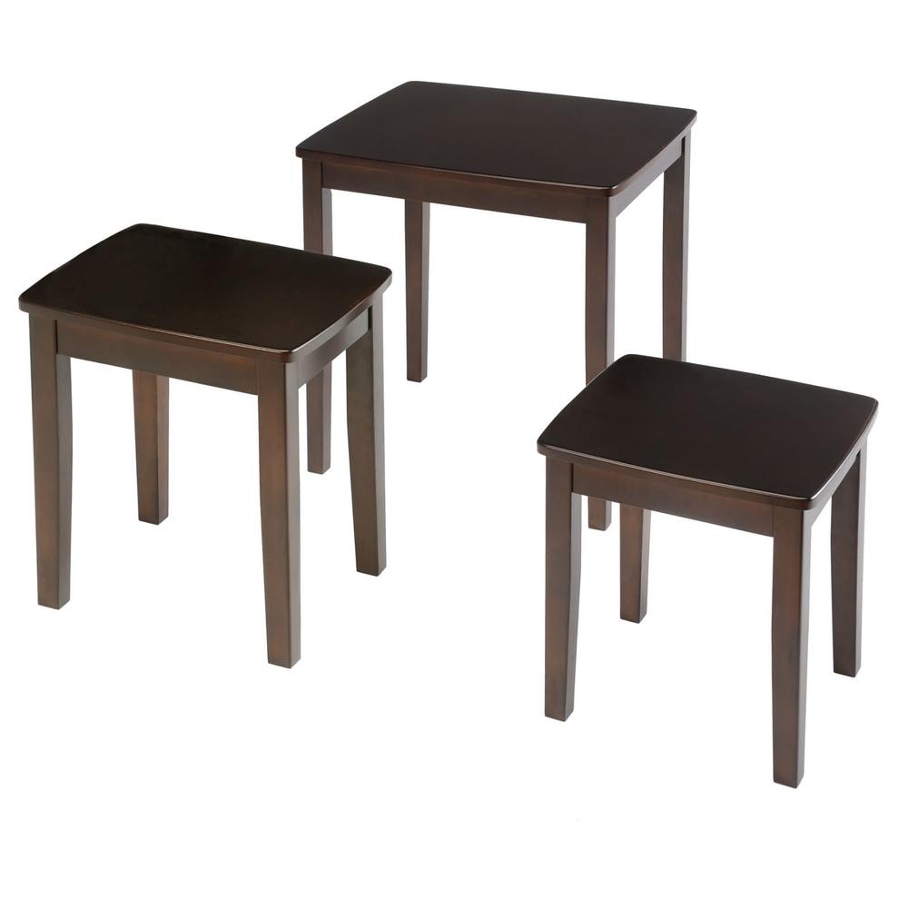 Bay Shore Collection 3 Piece Nesting End Table Set Espresso