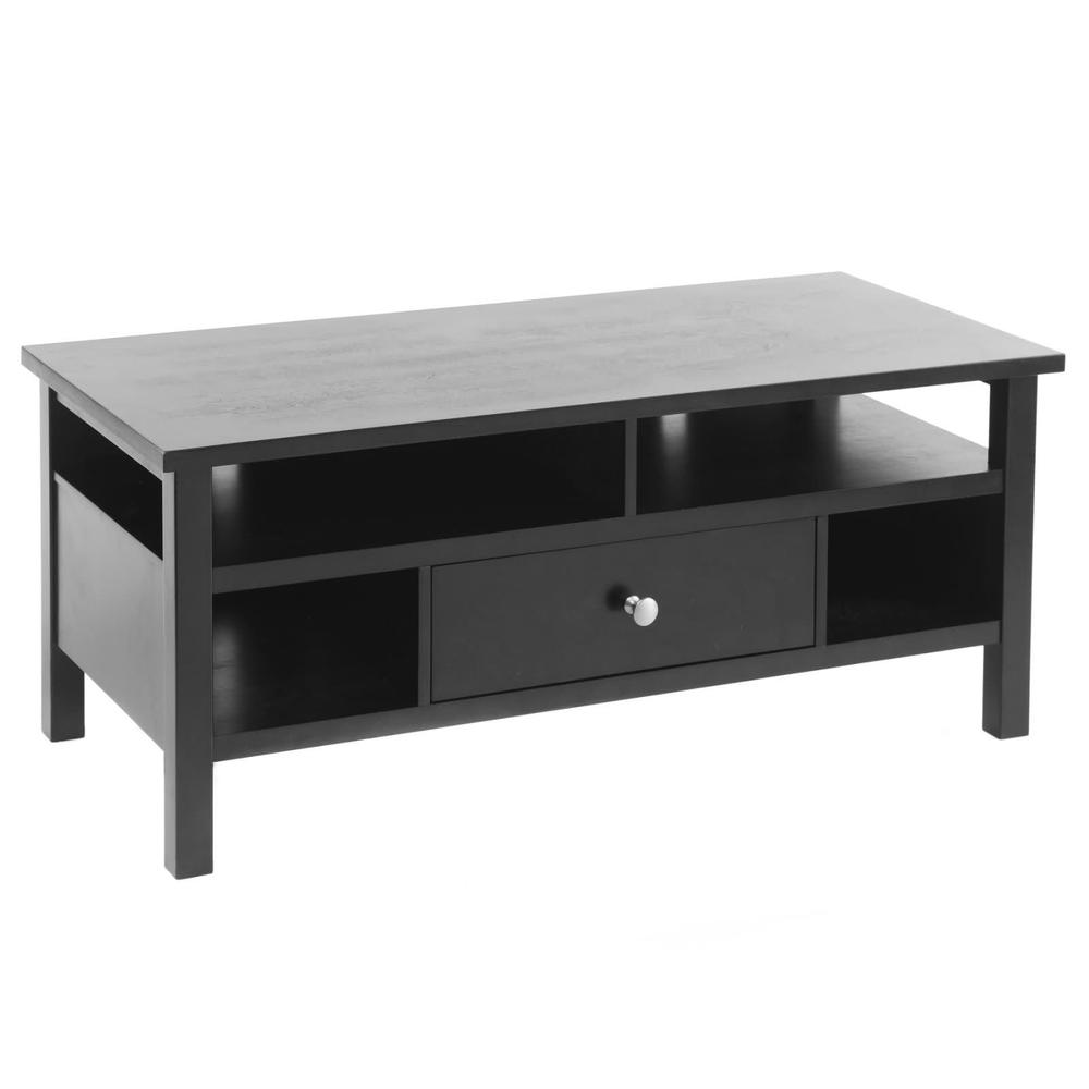 Bay Shore Collection Flat Screen/Tube TV Stand with Drawer - Black