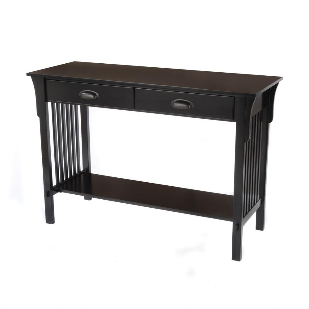 Bay Shore Collection Mission Sofa/Console Table - Black