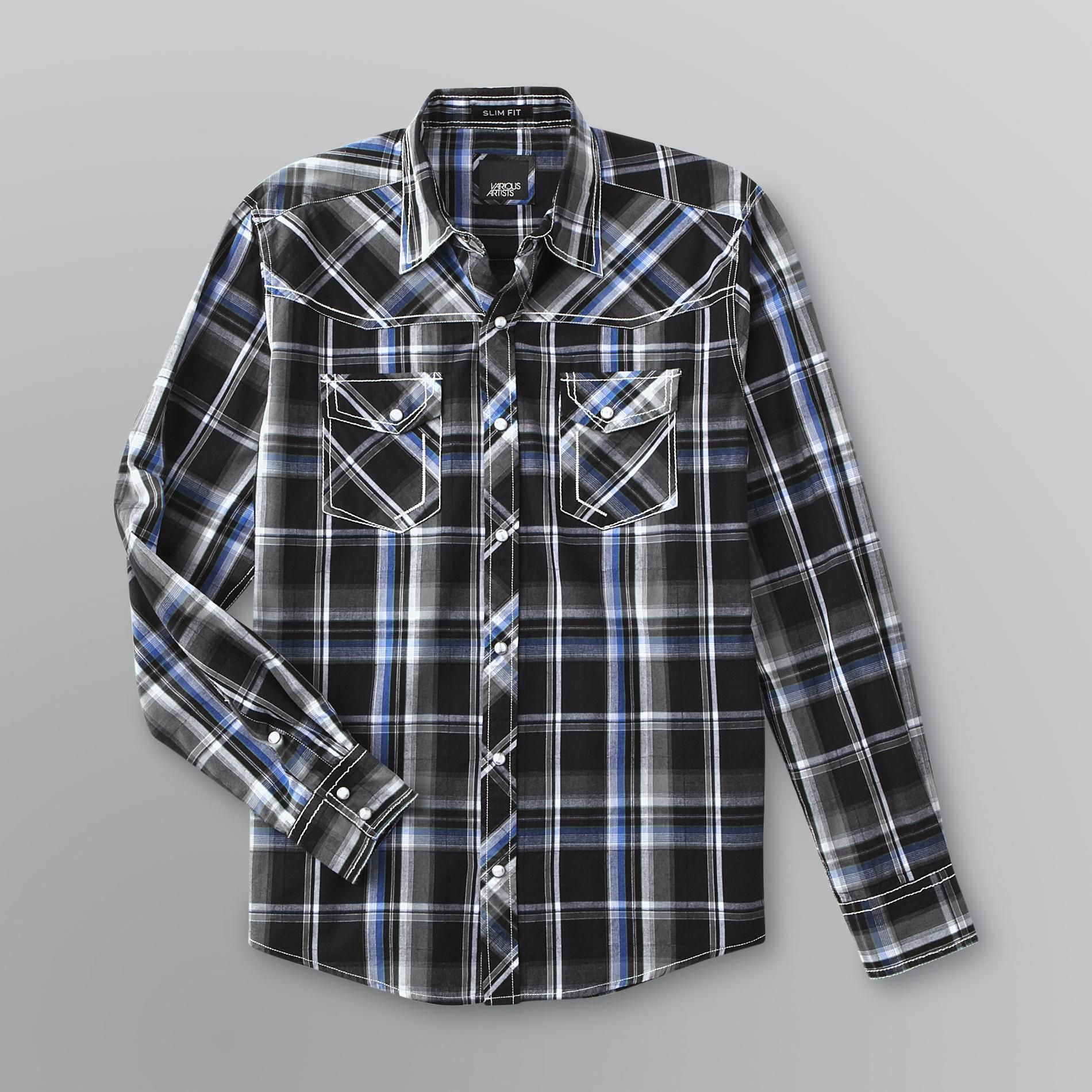 Various Artists Young Men's Button Down Shirt Plaid