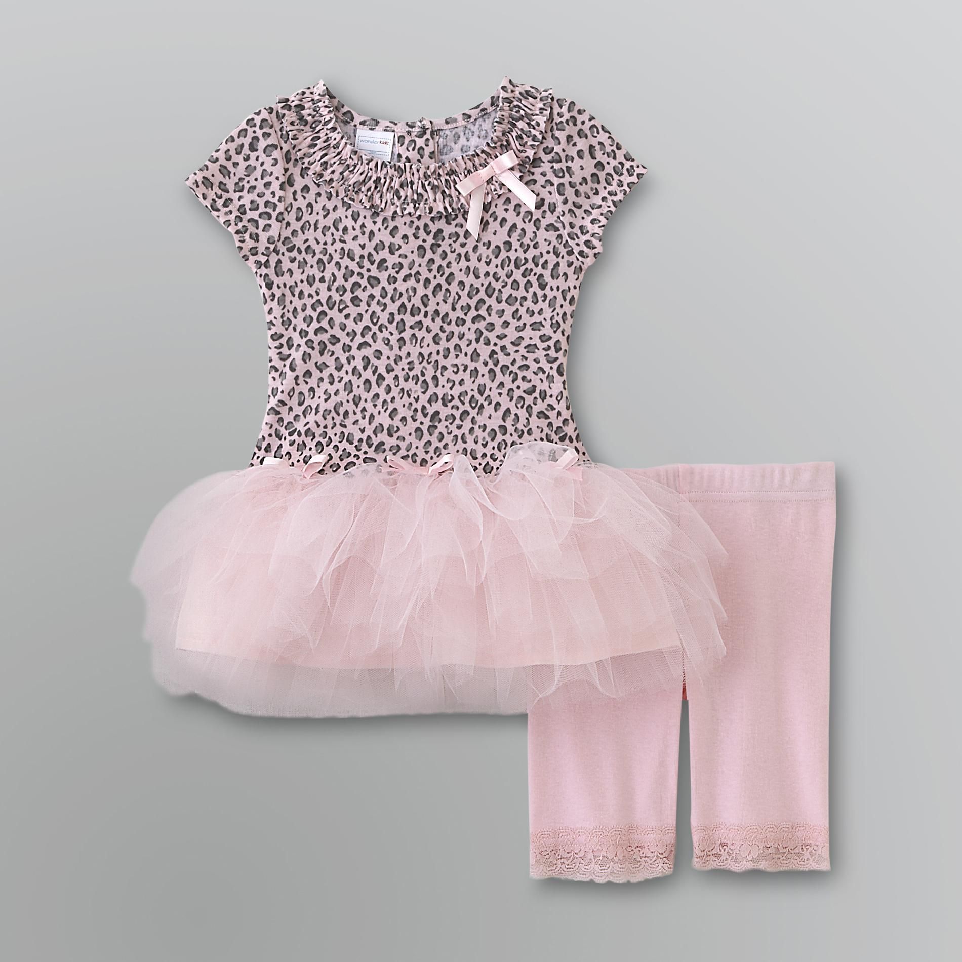 WonderKids Infant Girl's Tutu Dress & Leggings - Leopard
