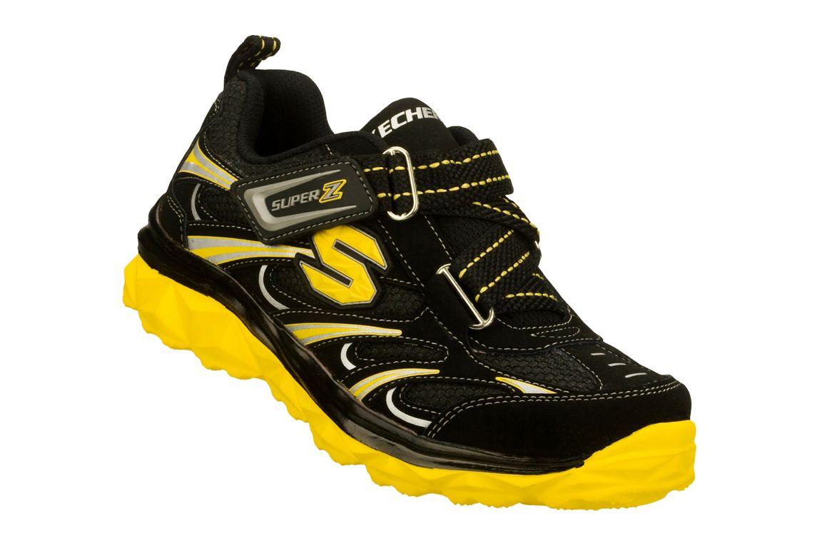 Skechers Boy's Mighty Flex Z Strap Athletic Shoe - Black/Yellow