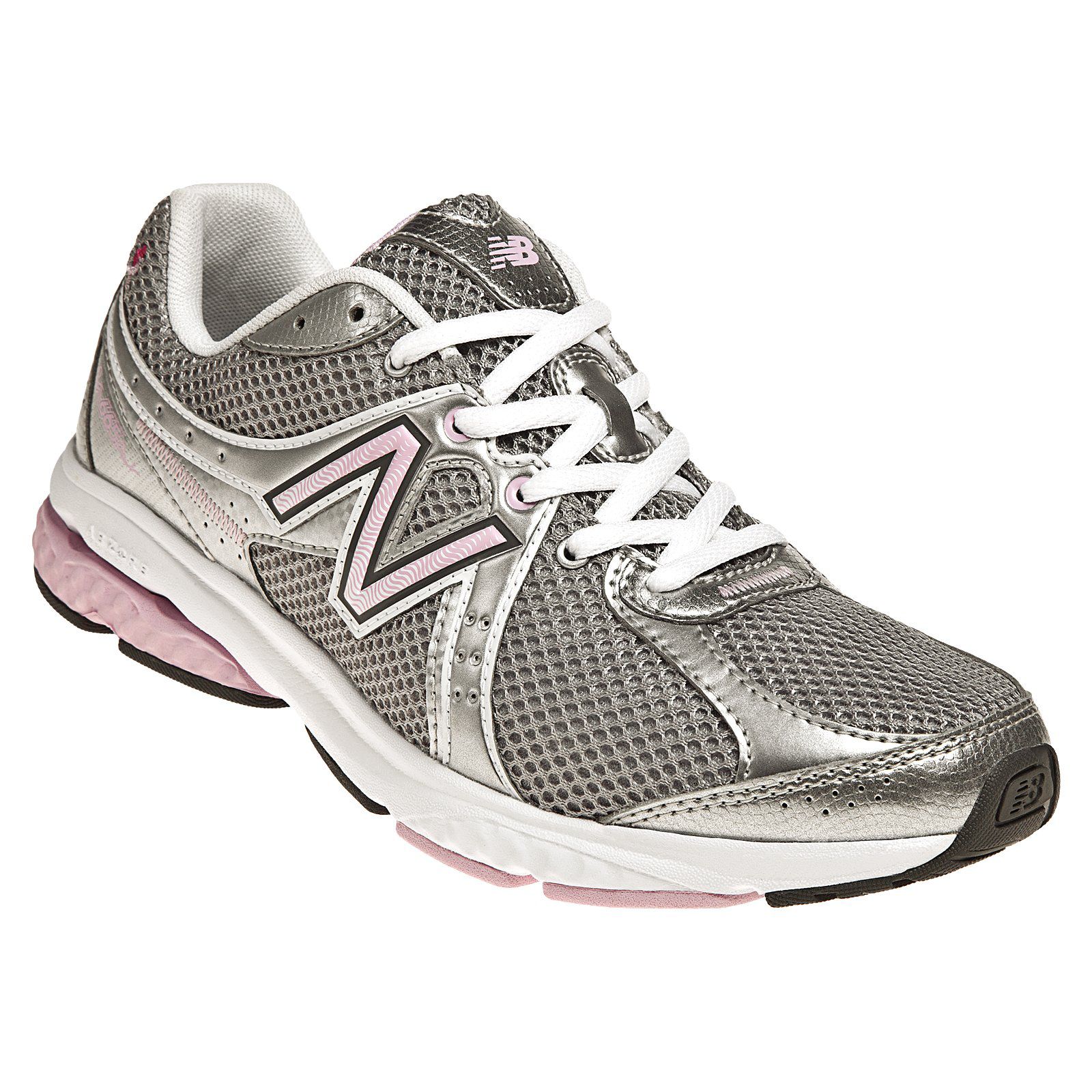 New Balance Women's 665 Komen Walking Athletic Shoe Wide Avail - Silver/Pink