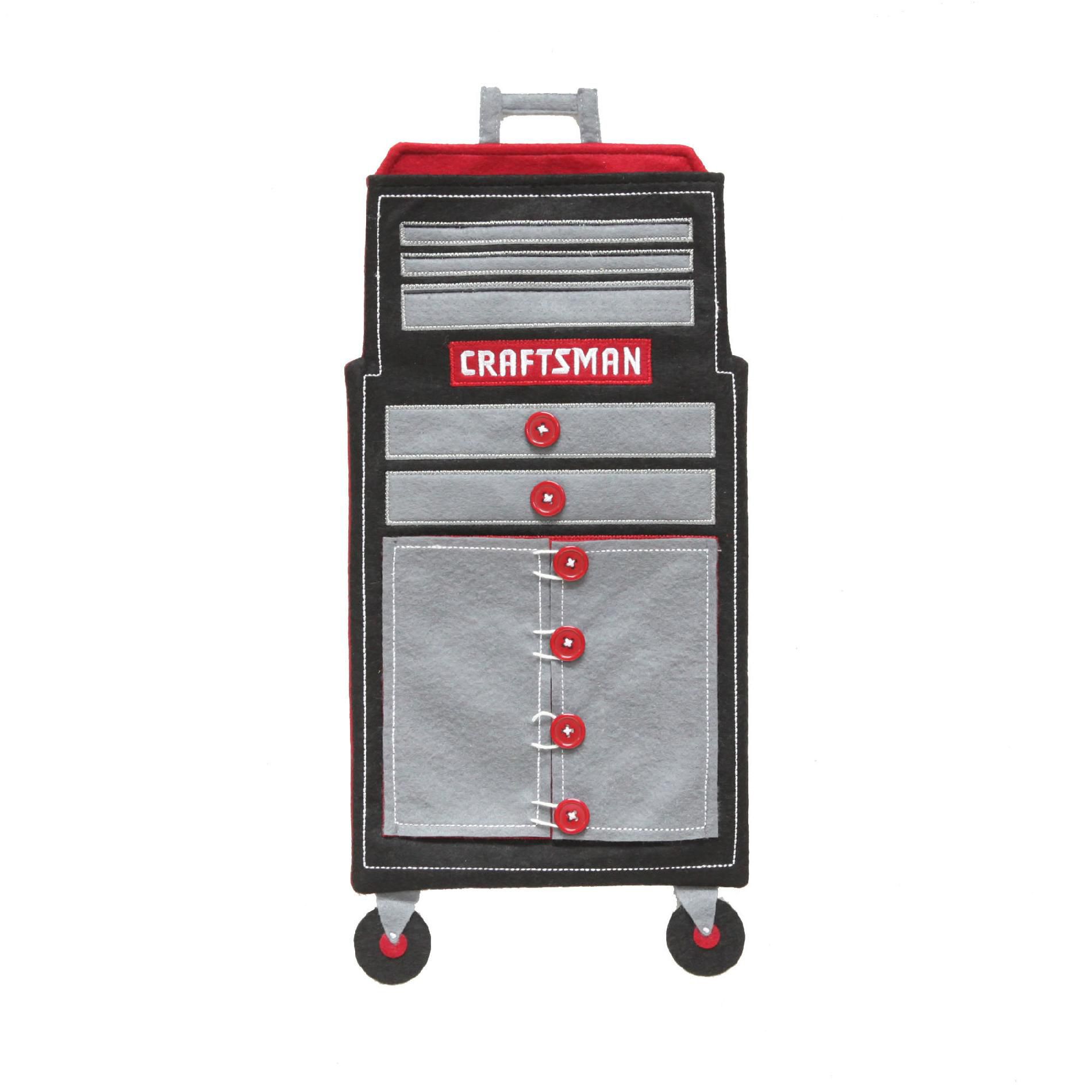 Craftsman 19 In Nonwoven  Tool Box Figural Stocking With Button Closures - Black/Gray/Red