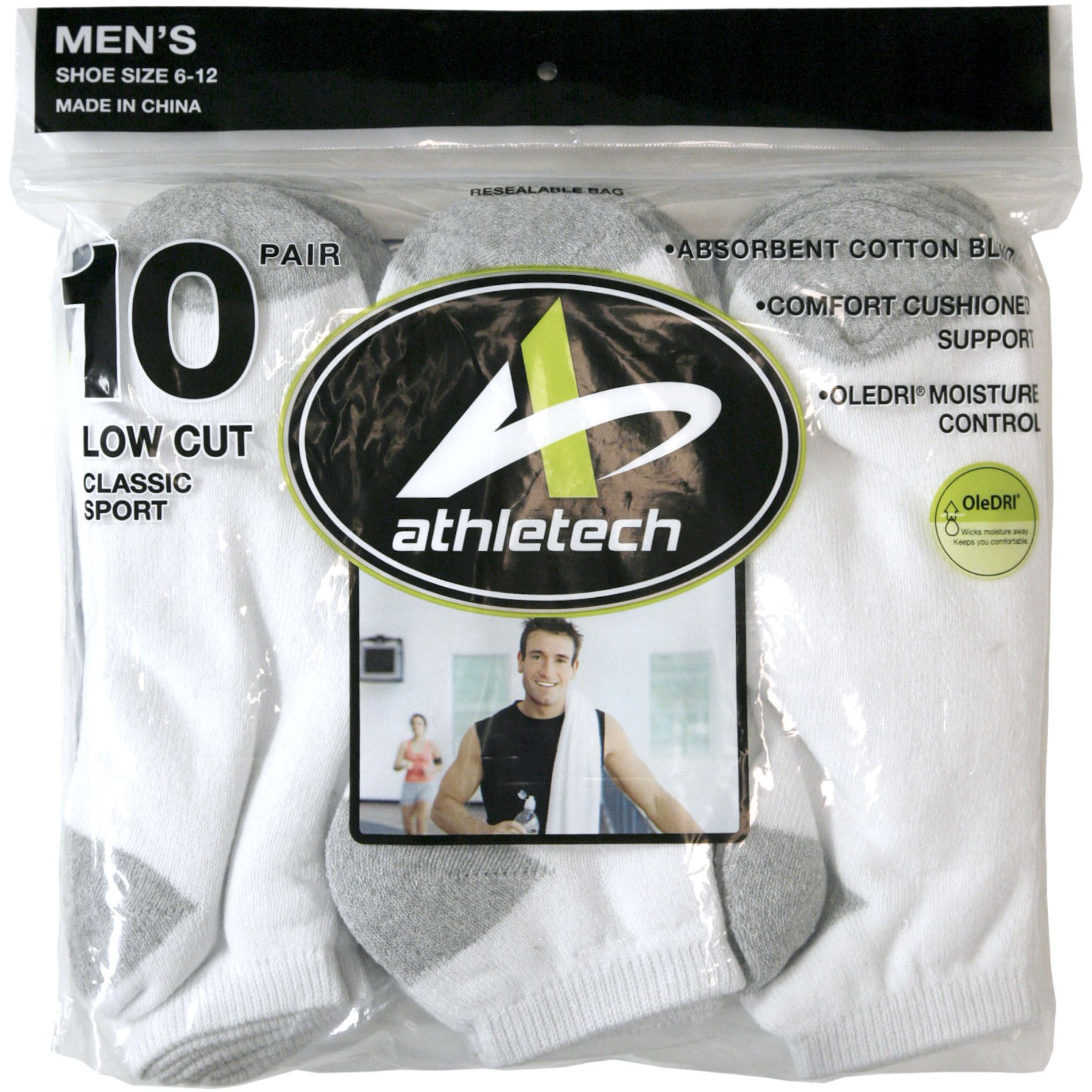 Athletech Men's 10 Pair Classic Sport Low Cut Socks