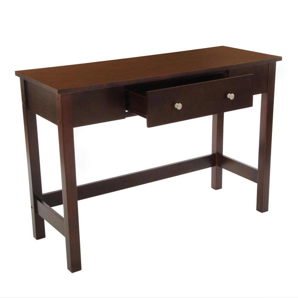 Bay Shore Collection Sofa/Console Table with Full Wood Top and Drawer - Espresso