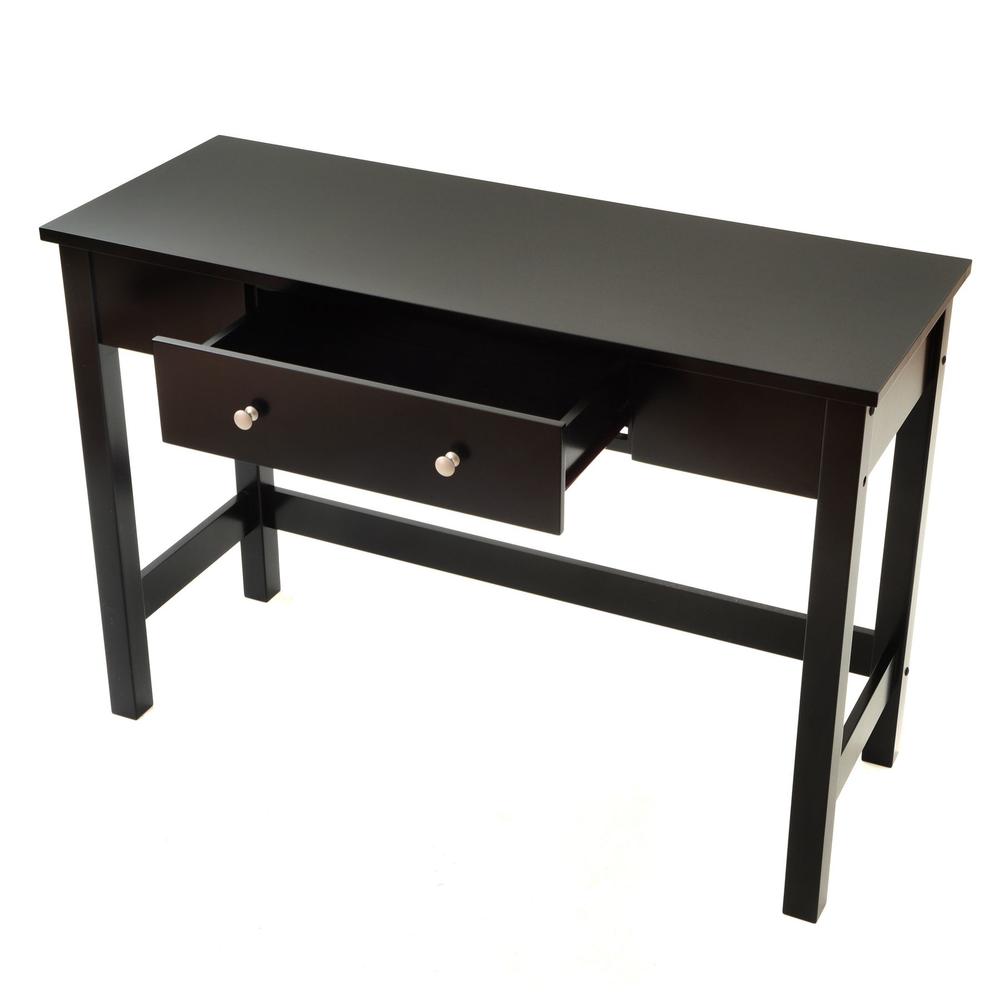 Bay Shore Collection Sofa/Console Table with Full Wood Top and Drawer - Black
