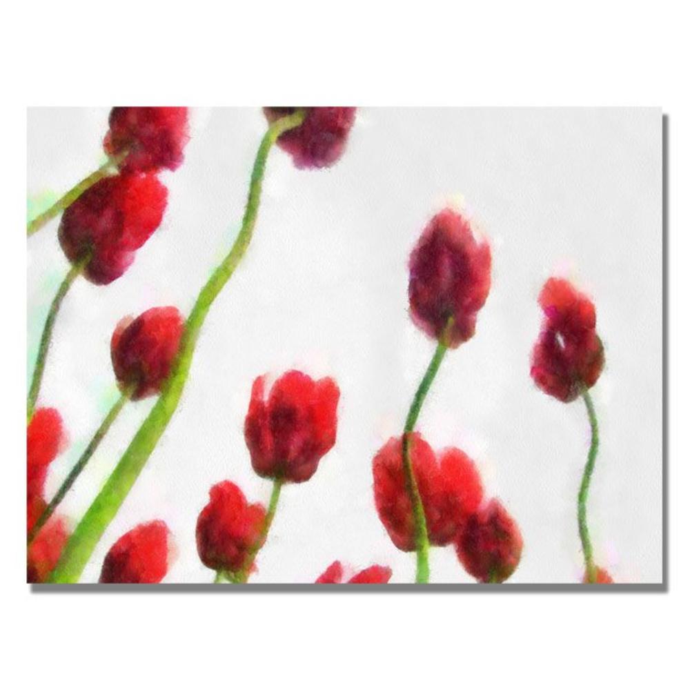 Trademark Global Michelle Calkins 'Red Tulips from Bottom Up IV' Canvas Art