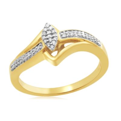 Eternal Treasures Gold over Silver 1/10 cttw Marquise Eternal Treasure Diamond Bridal Ring