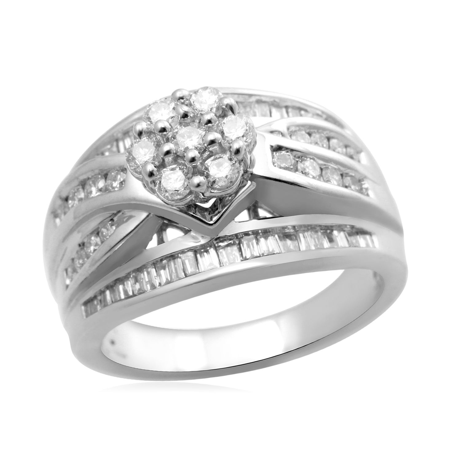 Eternal Treasures Sterling Silver 1cttw Round Diamond  Bridal Ring