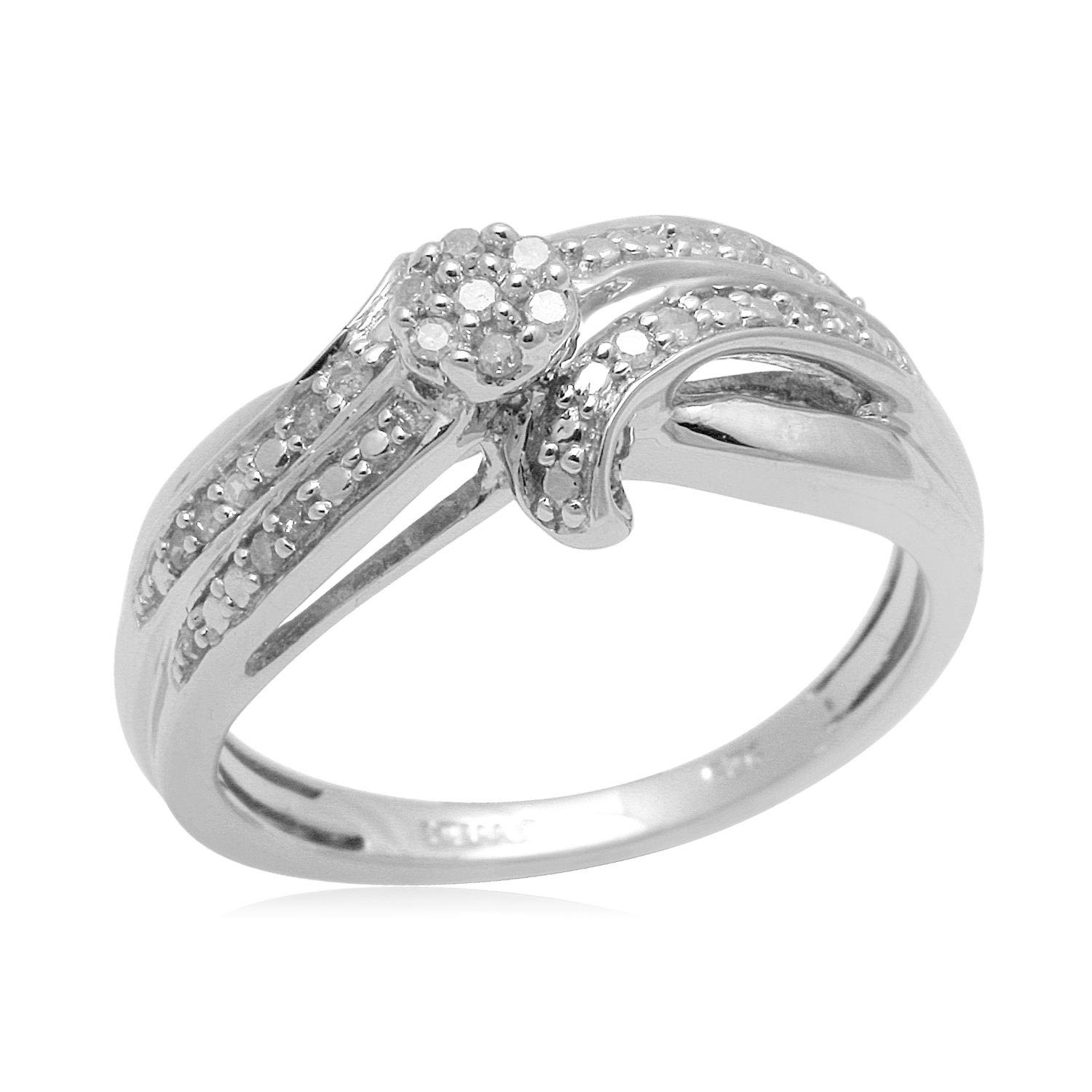 Eternal Treasures Sterling Silver 1/10ct Round Diamond  Promise Ring